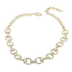 EQUESTRIAN 14KGP Horse-bit Link Chain Necklace